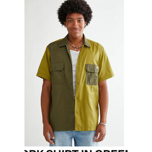 NWT-DICKIES COLORBLOCK WORK SHIRT (plus bonus grey Dickie work shirt!), Sz L